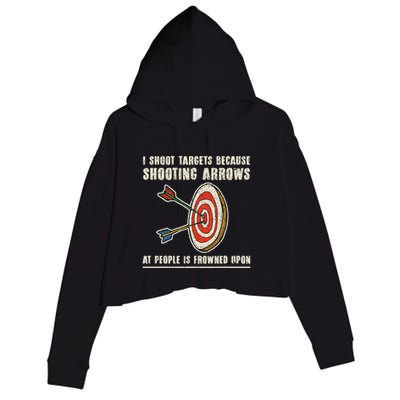 Archery Archer Funny Bowman Bow Archer Crop Fleece Hoodie