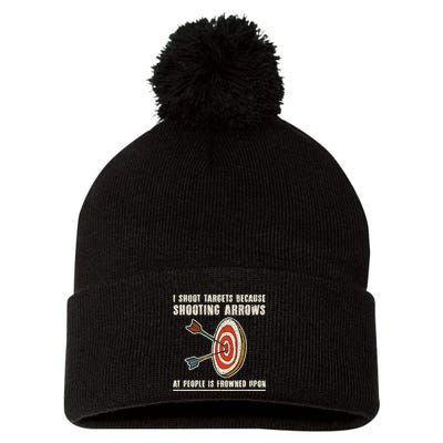 Archery Archer Funny Bowman Bow Archer Pom Pom 12in Knit Beanie