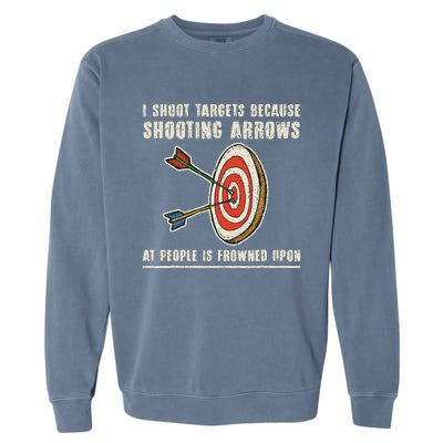 Archery Archer Funny Bowman Bow Archer Garment-Dyed Sweatshirt