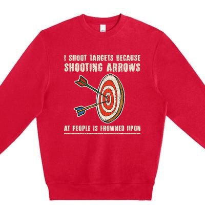 Archery Archer Funny Bowman Bow Archer Premium Crewneck Sweatshirt