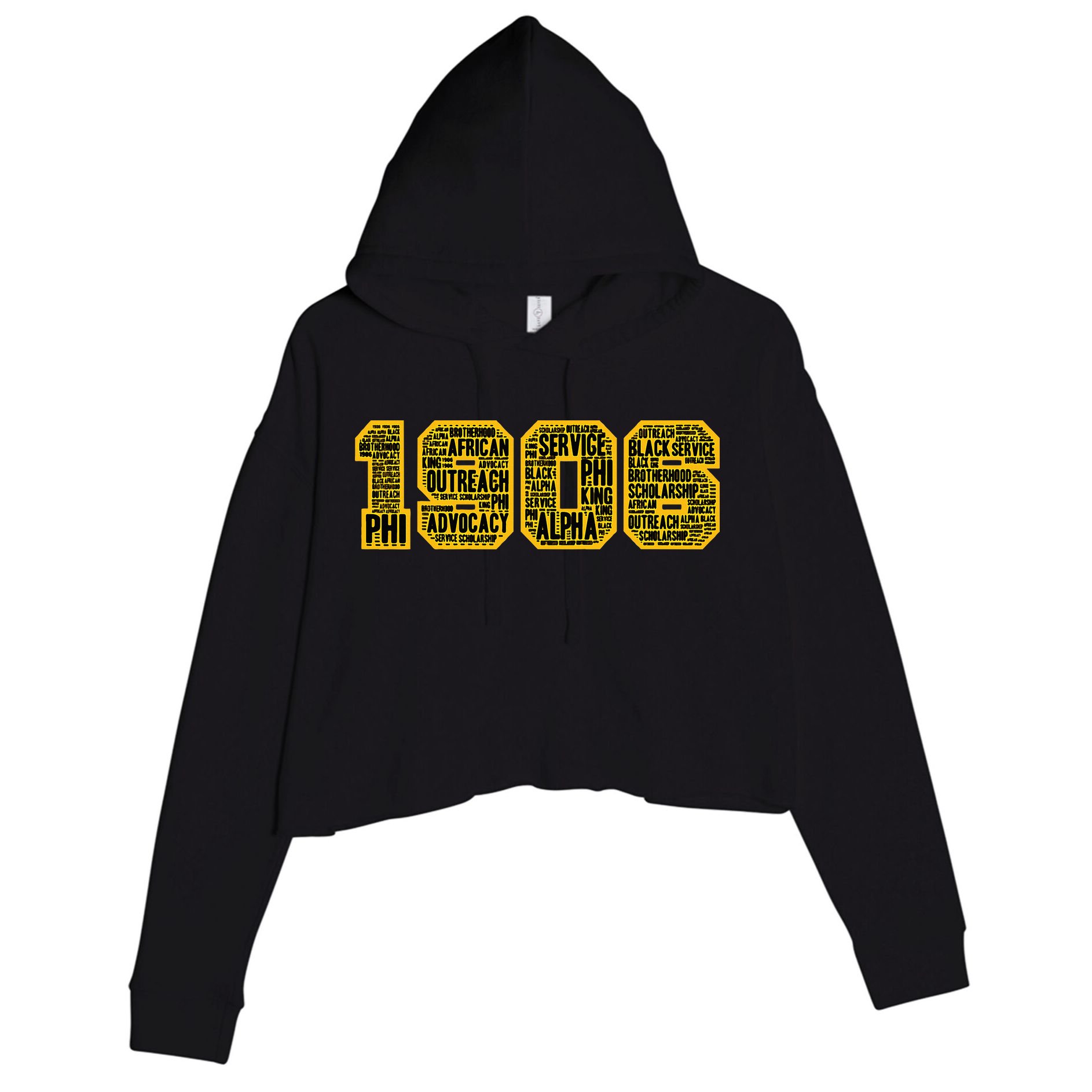 Alpha African Fraternity Hand Sign 1906 Words Crop Fleece Hoodie