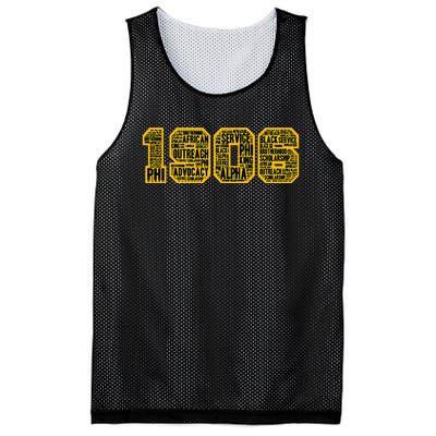 Alpha African Fraternity Hand Sign 1906 Words Mesh Reversible Basketball Jersey Tank