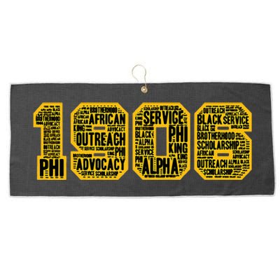 Alpha African Fraternity Hand Sign 1906 Words Large Microfiber Waffle Golf Towel