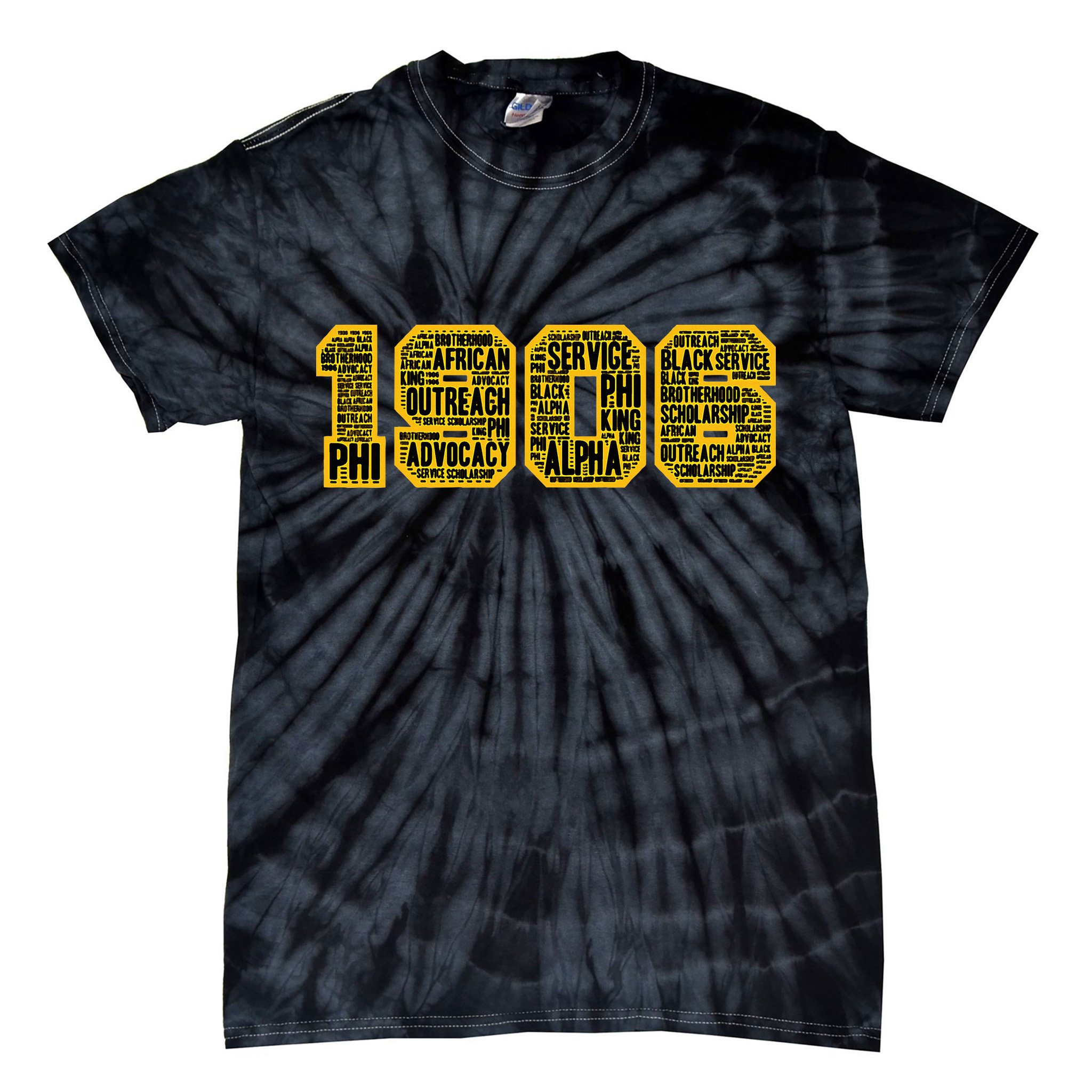 Alpha African Fraternity Hand Sign 1906 Words Tie-Dye T-Shirt
