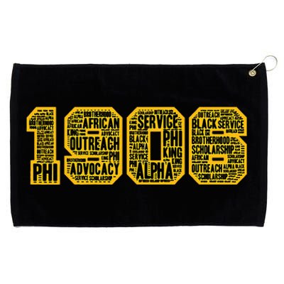 Alpha African Fraternity Hand Sign 1906 Words Grommeted Golf Towel