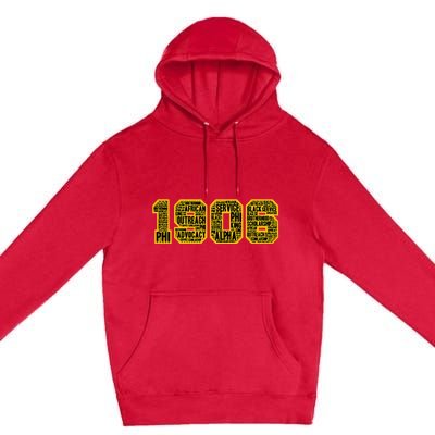 Alpha African Fraternity Hand Sign 1906 Words Premium Pullover Hoodie