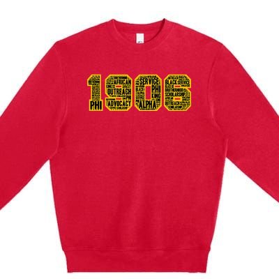 Alpha African Fraternity Hand Sign 1906 Words Premium Crewneck Sweatshirt