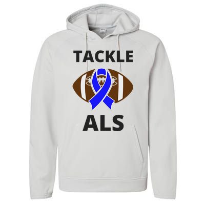 ALS Awareness Football Tackle Performance Fleece Hoodie