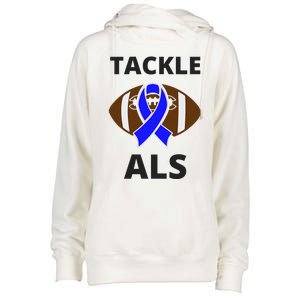 ALS Awareness Football Tackle Womens Funnel Neck Pullover Hood