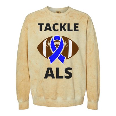 ALS Awareness Football Tackle Colorblast Crewneck Sweatshirt