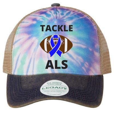 ALS Awareness Football Tackle Legacy Tie Dye Trucker Hat