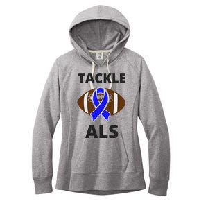 ALS Awareness Football Tackle Women's Fleece Hoodie