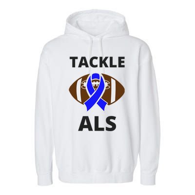 ALS Awareness Football Tackle Garment-Dyed Fleece Hoodie