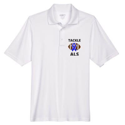 ALS Awareness Football Tackle Men's Origin Performance Pique Polo