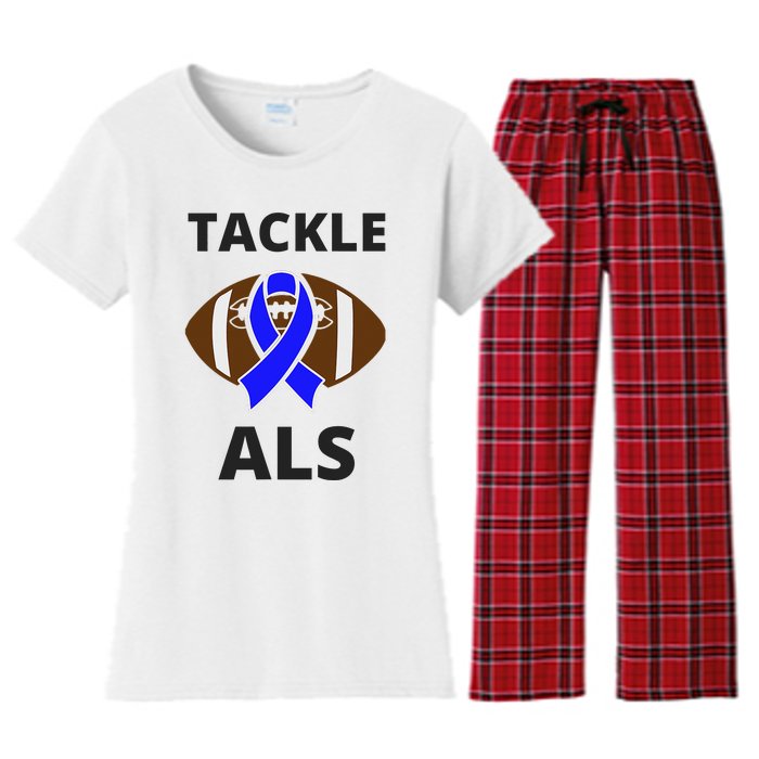 ALS Awareness Football Tackle Women's Flannel Pajama Set