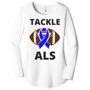 ALS Awareness Football Tackle Women's Perfect Tri Tunic Long Sleeve Shirt