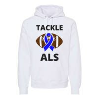 ALS Awareness Football Tackle Premium Hoodie