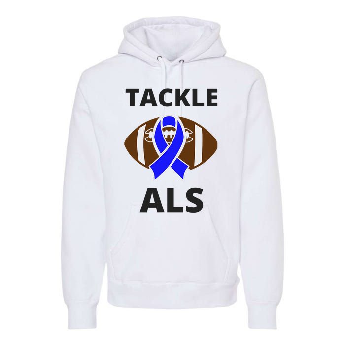 ALS Awareness Football Tackle Premium Hoodie