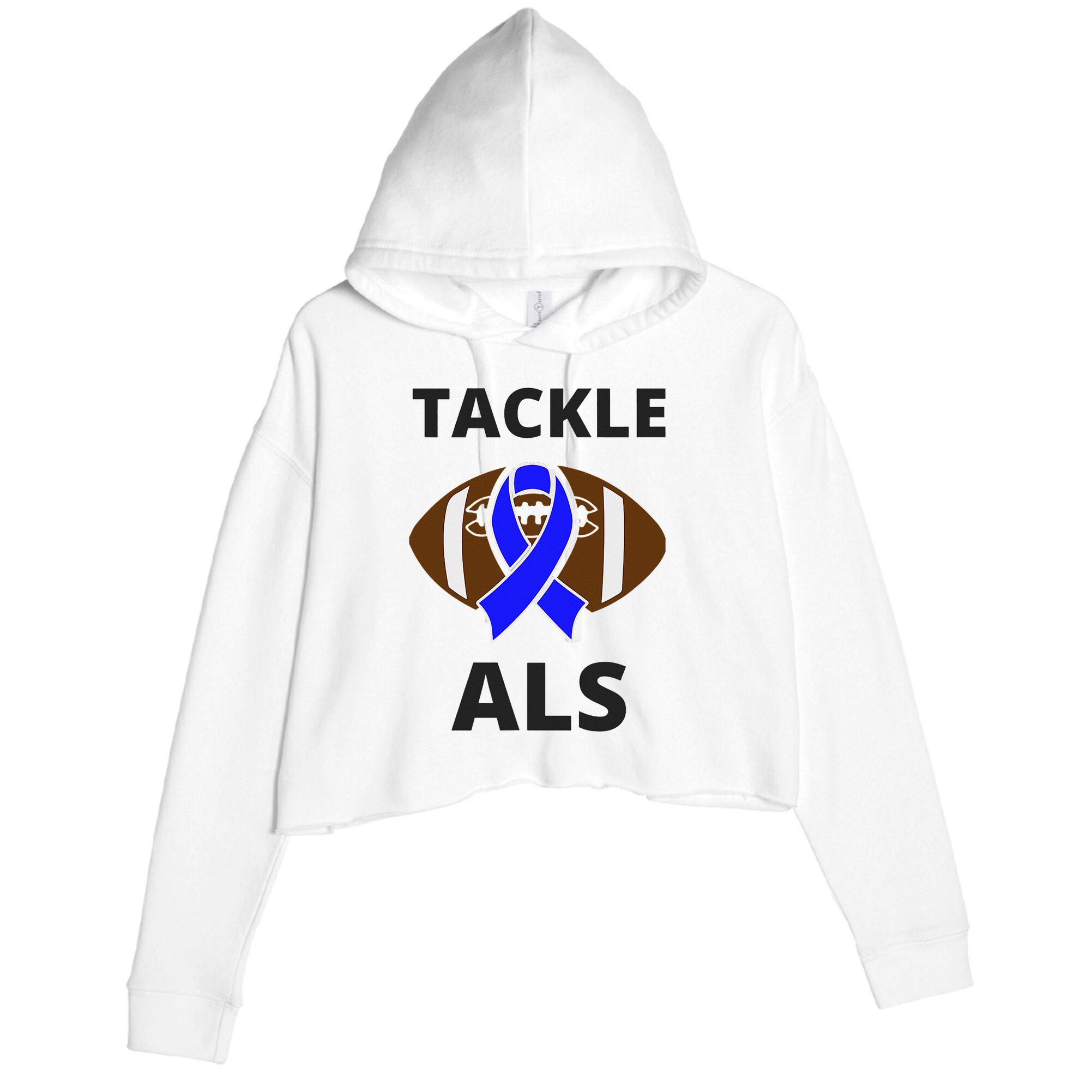 ALS Awareness Football Tackle Crop Fleece Hoodie