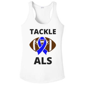 ALS Awareness Football Tackle Ladies PosiCharge Competitor Racerback Tank