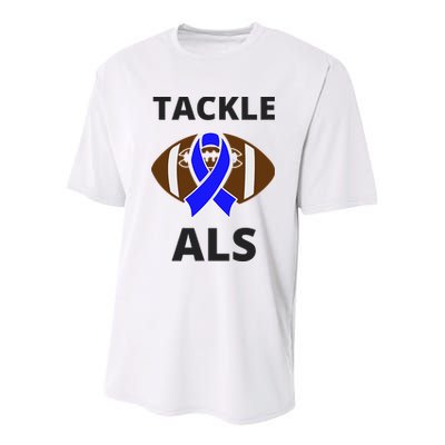ALS Awareness Football Tackle Youth Performance Sprint T-Shirt