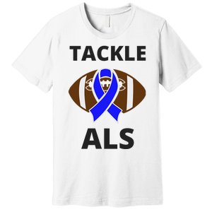 ALS Awareness Football Tackle Premium T-Shirt