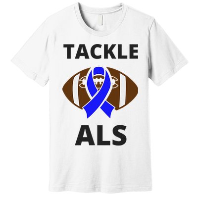 ALS Awareness Football Tackle Premium T-Shirt
