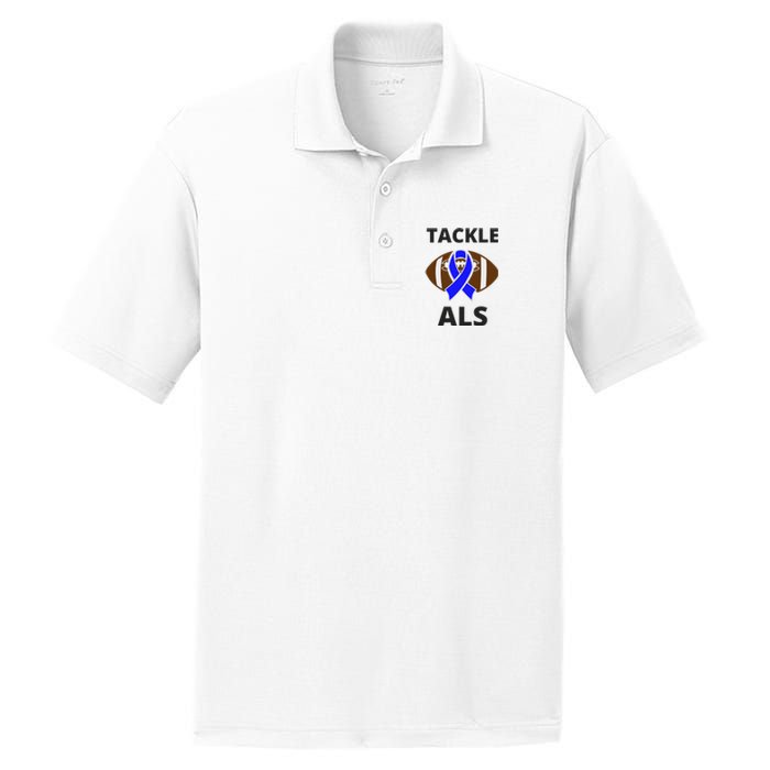 ALS Awareness Football Tackle PosiCharge RacerMesh Polo