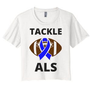 ALS Awareness Football Tackle Women's Crop Top Tee