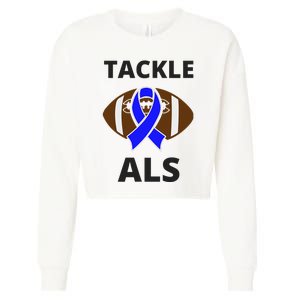 ALS Awareness Football Tackle Cropped Pullover Crew