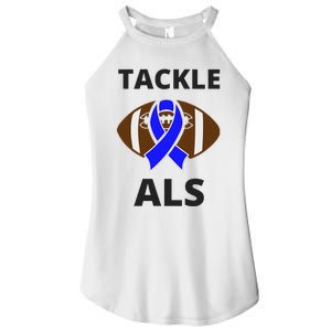 ALS Awareness Football Tackle Women's Perfect Tri Rocker Tank