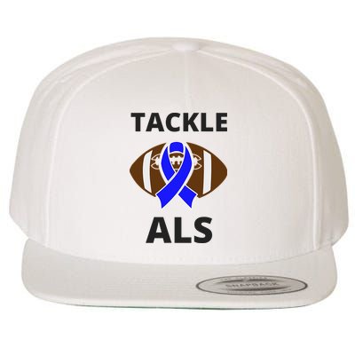 ALS Awareness Football Tackle Wool Snapback Cap