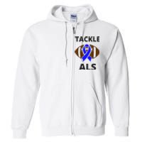 ALS Awareness Football Tackle Full Zip Hoodie