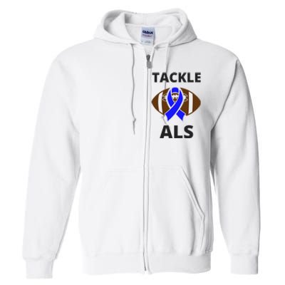 ALS Awareness Football Tackle Full Zip Hoodie