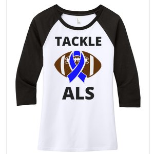 ALS Awareness Football Tackle Women's Tri-Blend 3/4-Sleeve Raglan Shirt