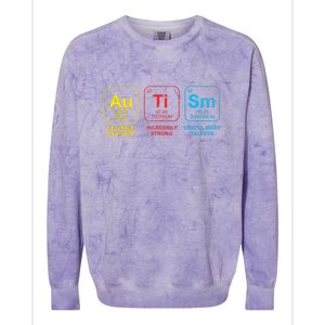 Autism Awareness Funny Elements Periodic Table Asd Gift Colorblast Crewneck Sweatshirt