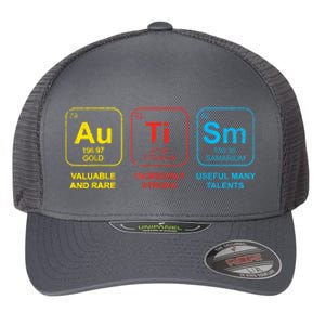 Autism Awareness Funny Elements Periodic Table Asd Gift Flexfit Unipanel Trucker Cap