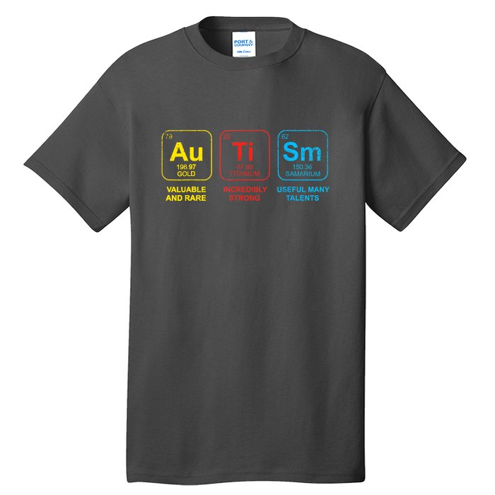 Autism Awareness Funny Elements Periodic Table Asd Gift Tall T-Shirt