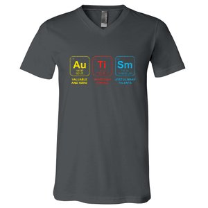 Autism Awareness Funny Elements Periodic Table Asd Gift V-Neck T-Shirt