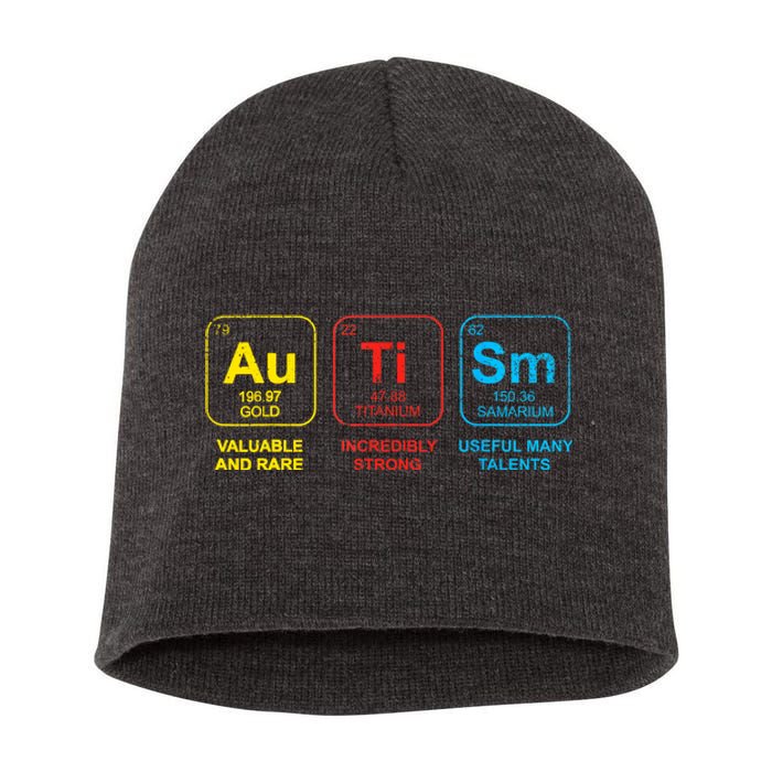 Autism Awareness Funny Elements Periodic Table Asd Gift Short Acrylic Beanie