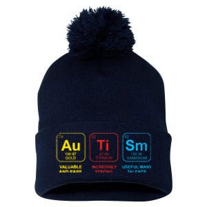 Autism Awareness Funny Elements Periodic Table Asd Gift Pom Pom 12in Knit Beanie