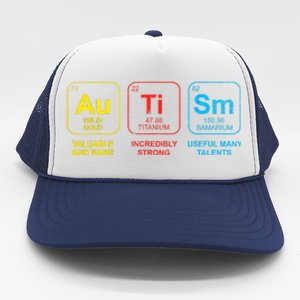 Autism Awareness Funny Elements Periodic Table Asd Gift Trucker Hat