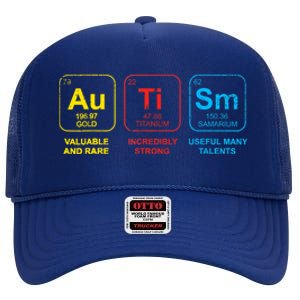 Autism Awareness Funny Elements Periodic Table Asd Gift High Crown Mesh Back Trucker Hat