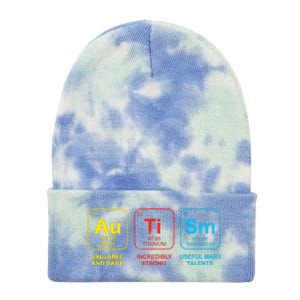 Autism Awareness Funny Elements Periodic Table Asd Gift Tie Dye 12in Knit Beanie