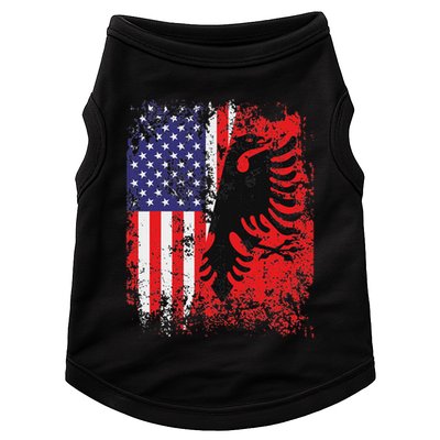 Albanian American Flag Patriotic Usa Albania Flag Doggie Tank