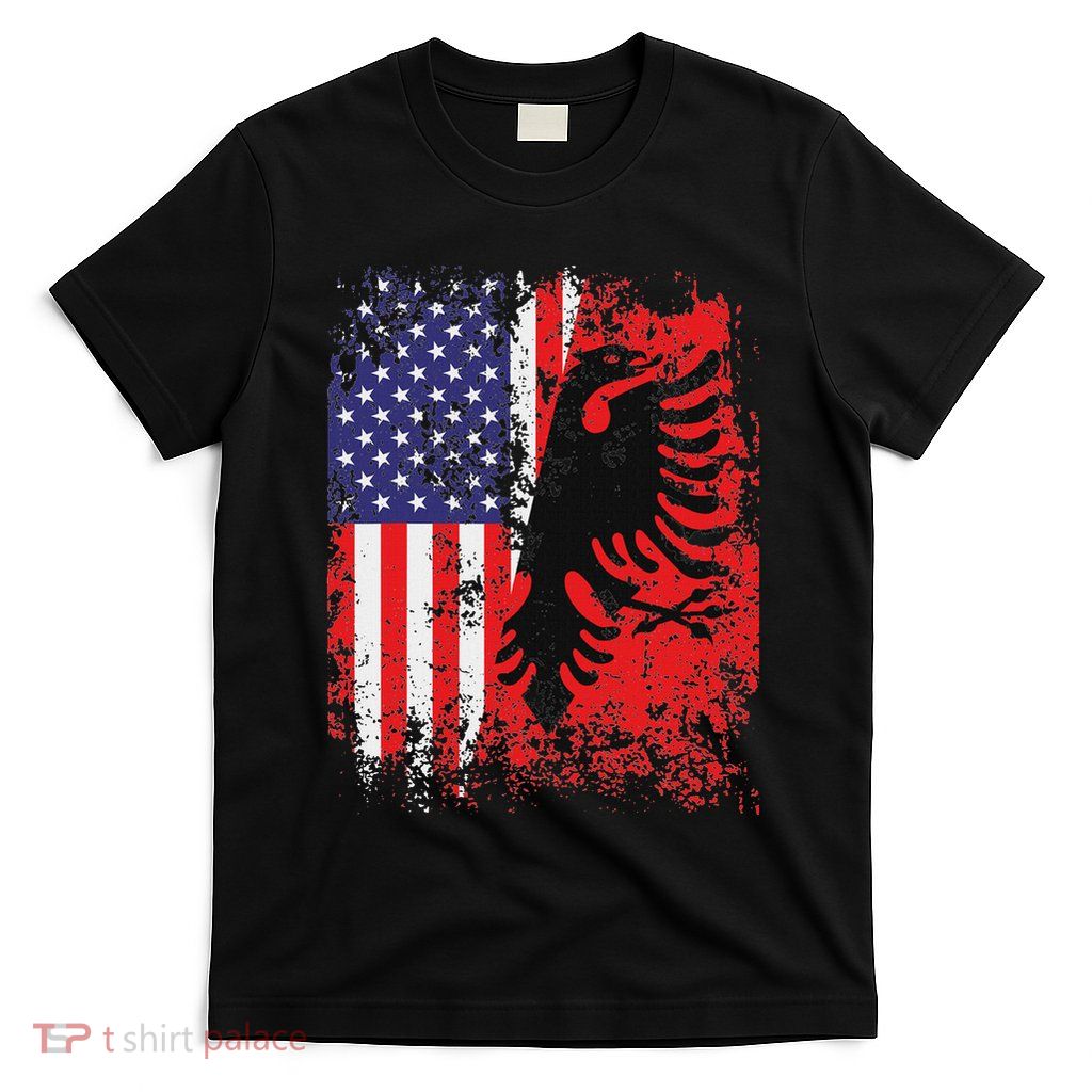 Albanian American Flag Patriotic Usa Albania Flag T-Shirt