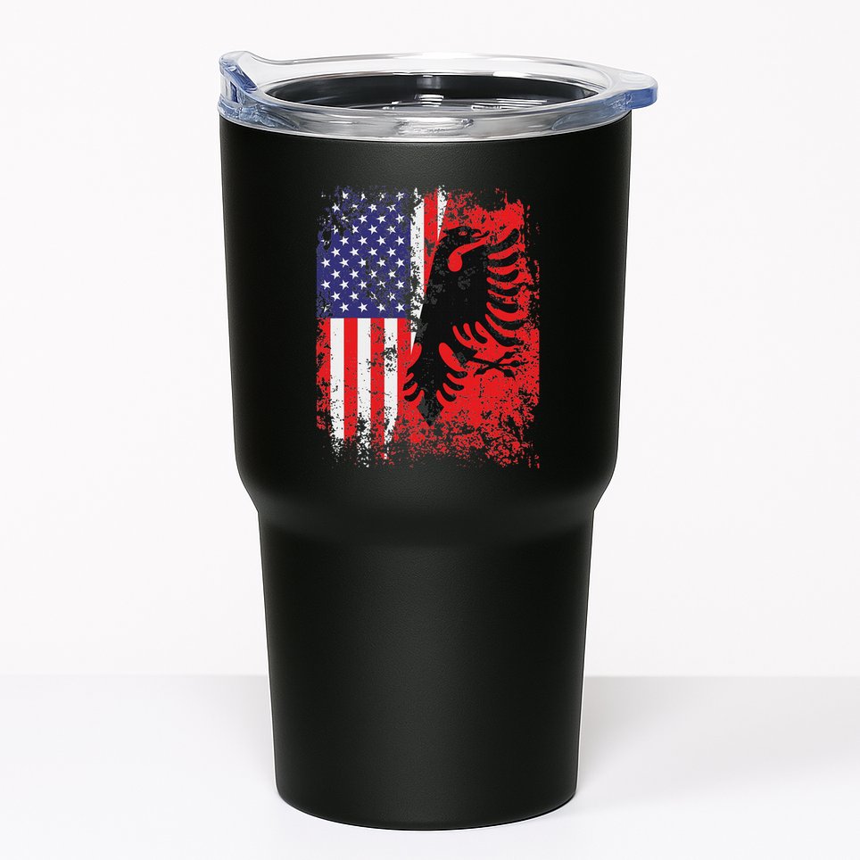 Albanian American Flag Patriotic Usa Albania Flag Tumbler