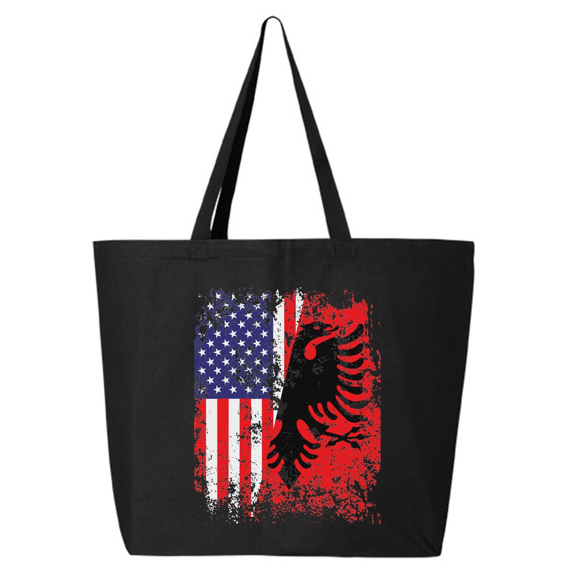 Albanian American Flag Patriotic Usa Albania Flag 25L Jumbo Tote