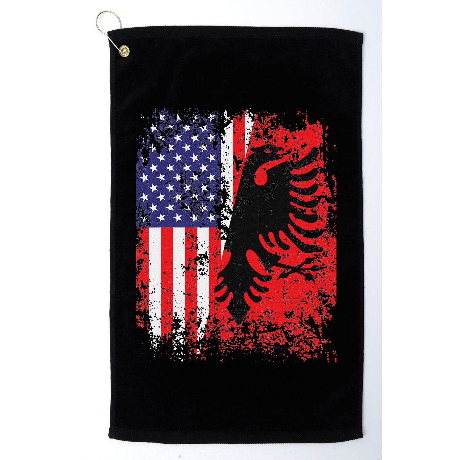 Albanian American Flag Patriotic Usa Albania Flag Golf Towel