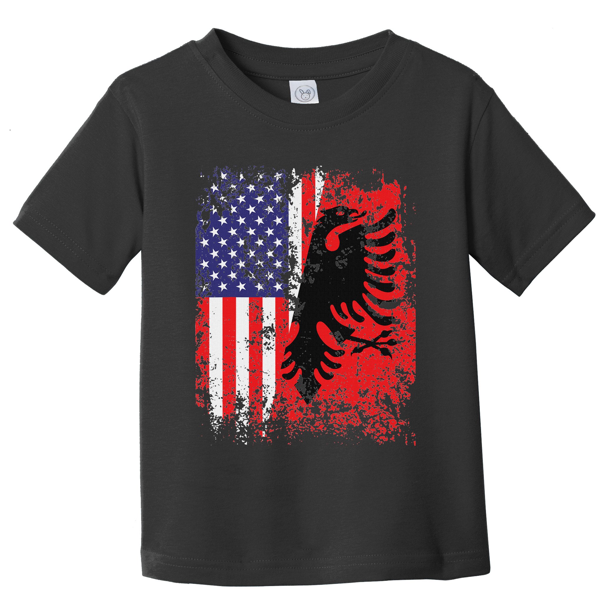 Albanian American Flag Patriotic Usa Albania Flag Toddler T-Shirt
